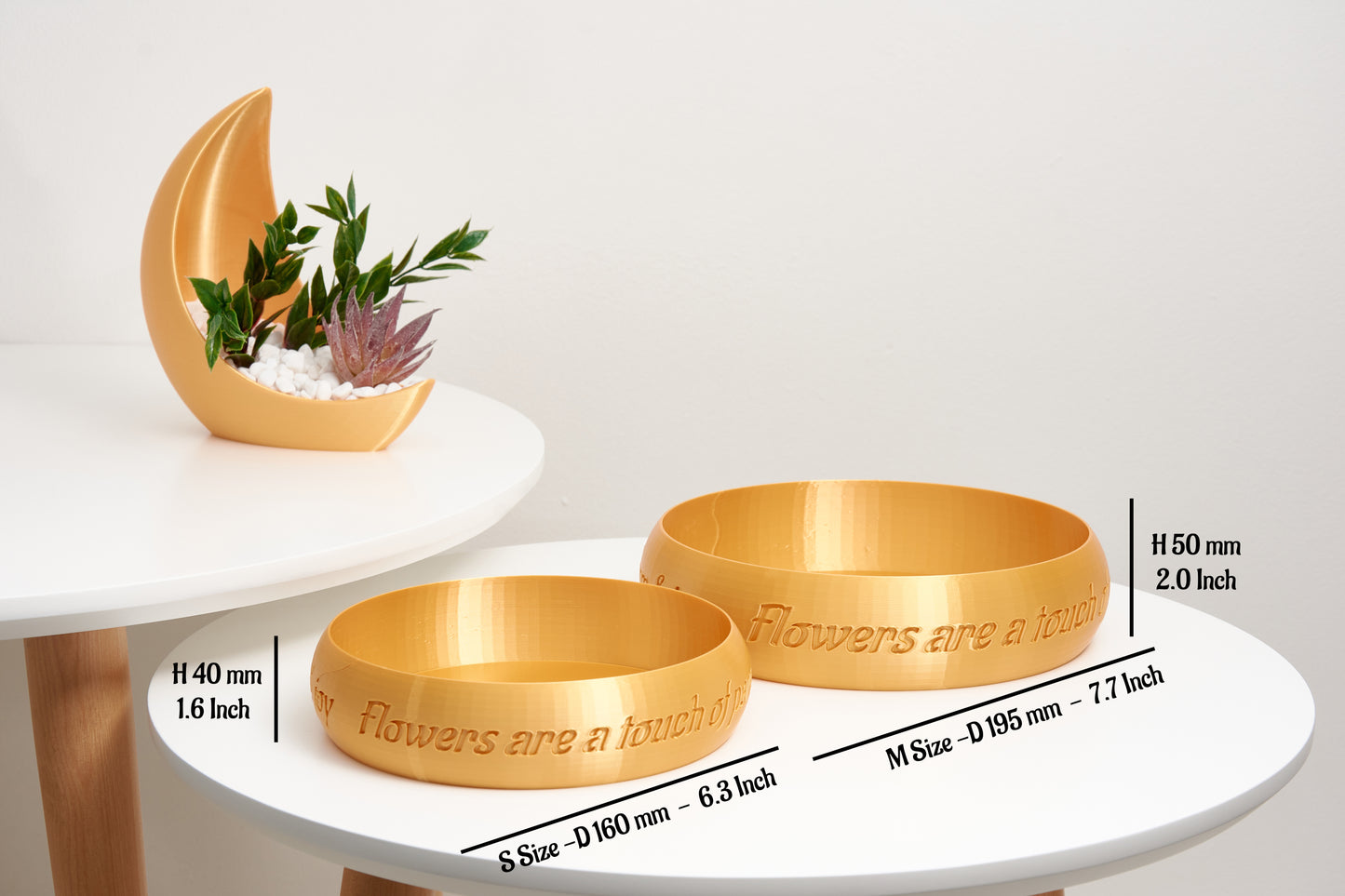 Ring-Shaped Planter | Modern 3D Printed Pot for Artificial Succulents | Indoor Decorative Ornament | Housewarming Gift