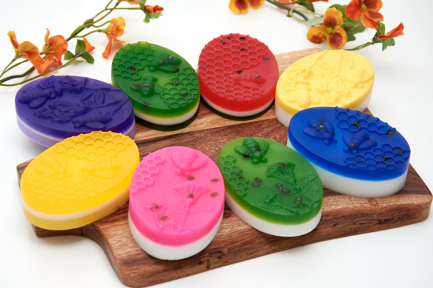 Soap Bee & Honeycomb Set of 3 β Handmade Vegan Soap Bars, Shea Butter Natural Paraben-Free Luxury Honey Soap for Hand and Body, Gift Boxed
