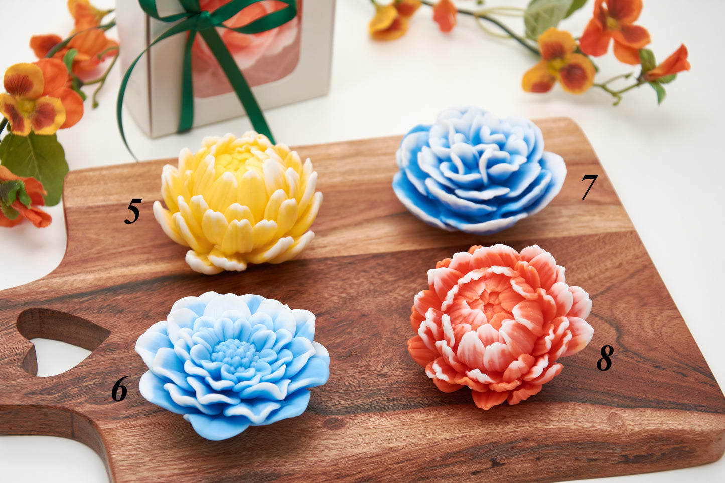 Elegant Soap Flowers in Gift Box | Luxury Bath Soap Bars | Unique Birthday Gift | Colorful Floral Soap | Unusual Present for Her