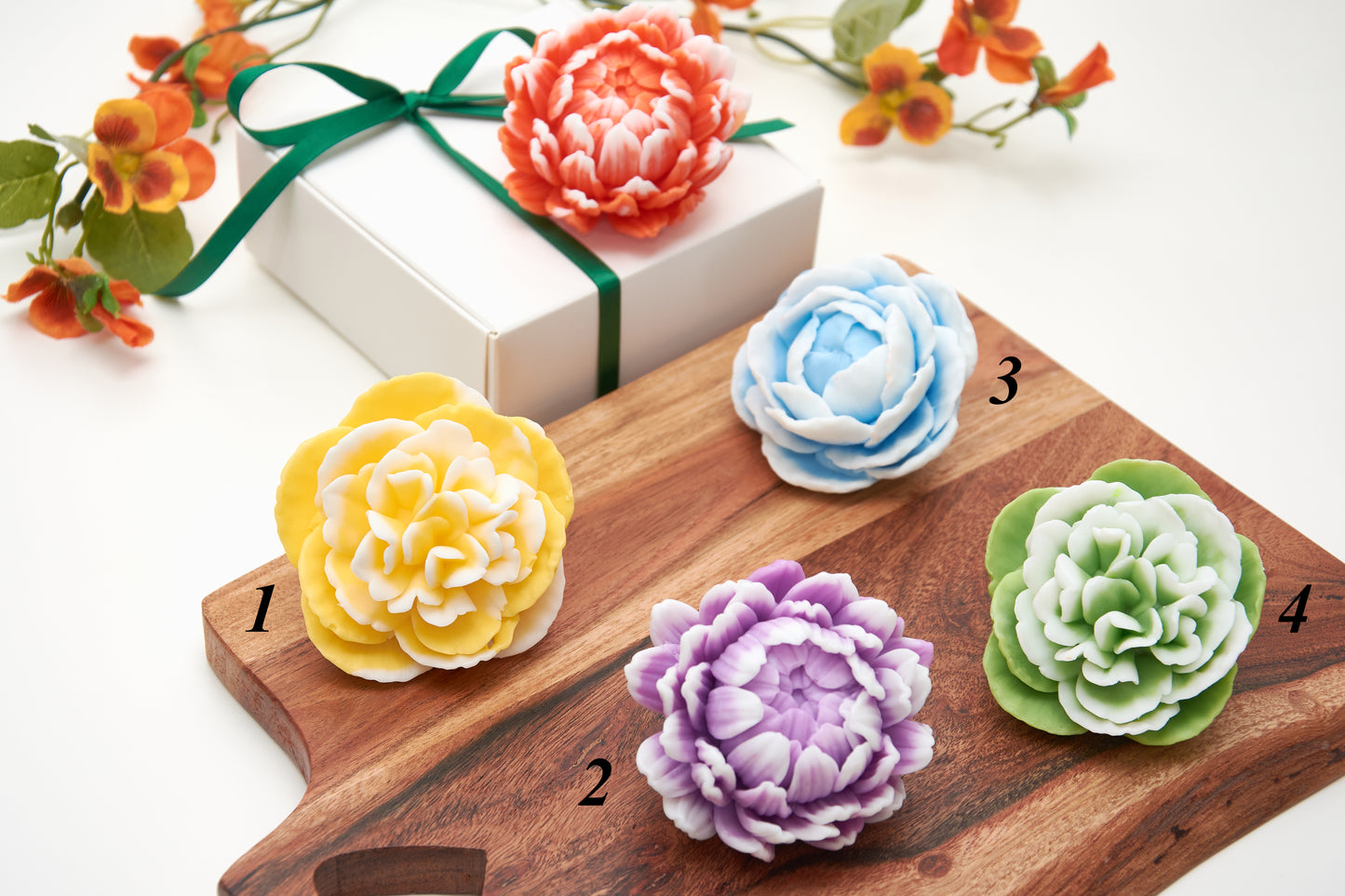 Elegant Soap Flowers in Gift Box | Luxury Bath Soap Bars | Unique Birthday Gift | Colorful Floral Soap | Unusual Present for Her