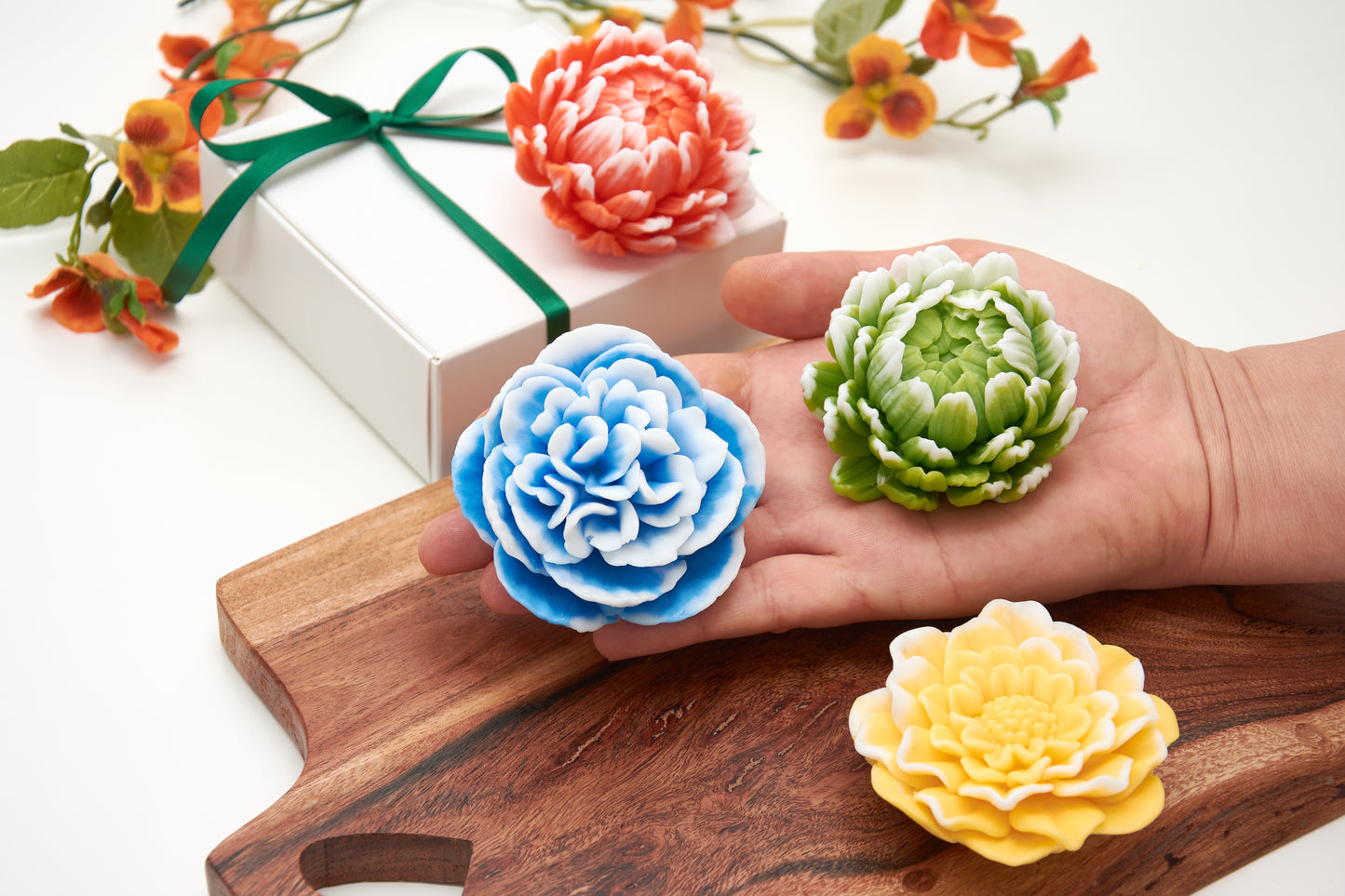 Elegant Soap Flowers in Gift Box | Luxury Bath Soap Bars | Unique Birthday Gift | Colorful Floral Soap | Unusual Present for Her