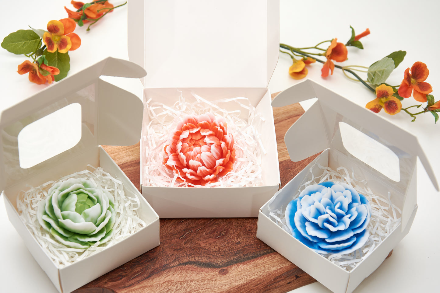 Elegant Soap Flowers in Gift Box | Luxury Bath Soap Bars | Unique Birthday Gift | Colorful Floral Soap | Unusual Present for Her
