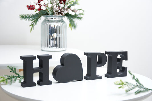 Hope Sign | Inspirational Hope Lettering Ornament | Decorative Block Letters | Mantel Home Decor | Motivational Gift |Freestanding Word Sign