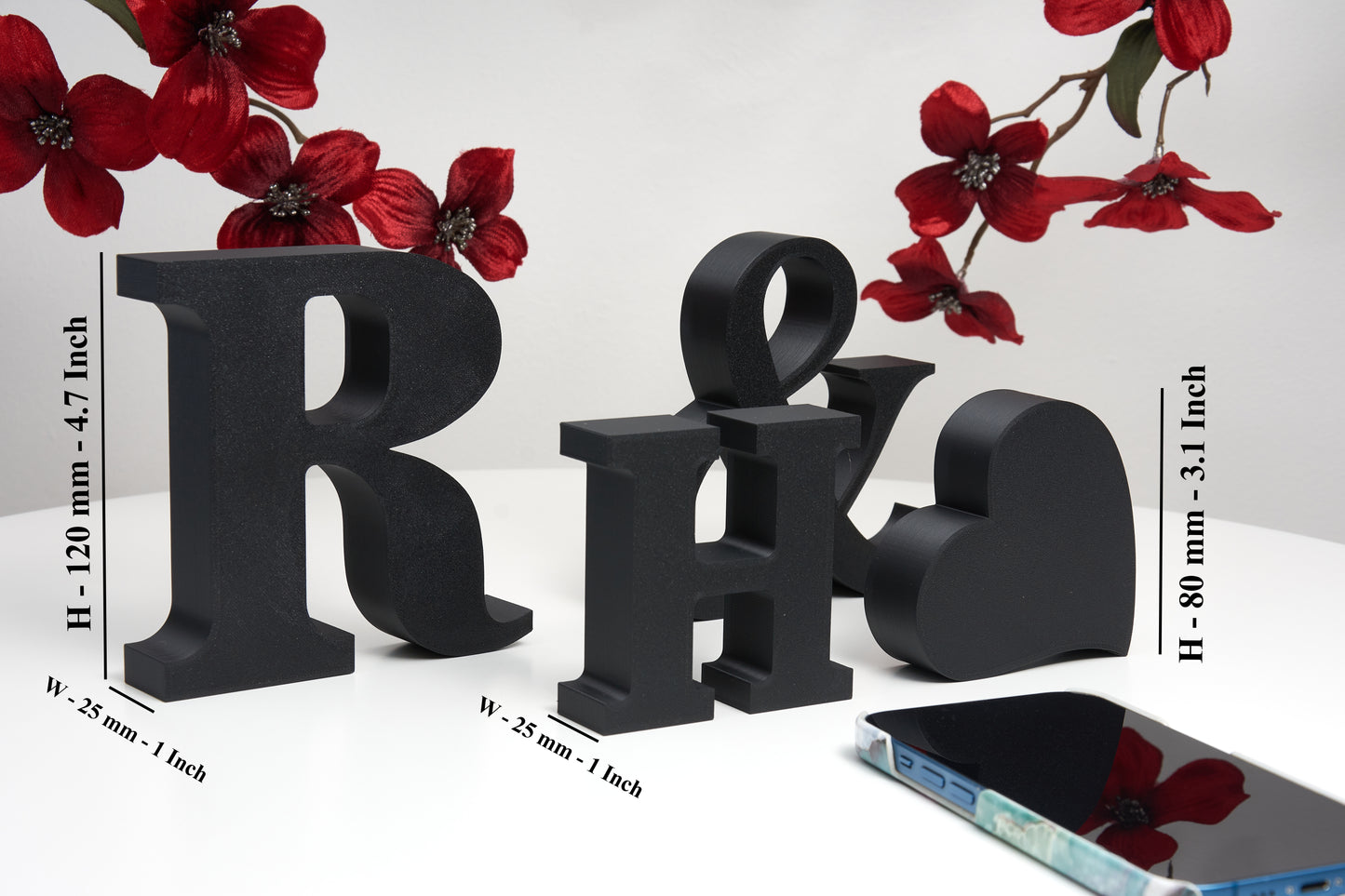 Personalised Letters – Decorative Sign, Couples’ Initials, Names, Words, Freestanding Decor, Gift for a Loved One