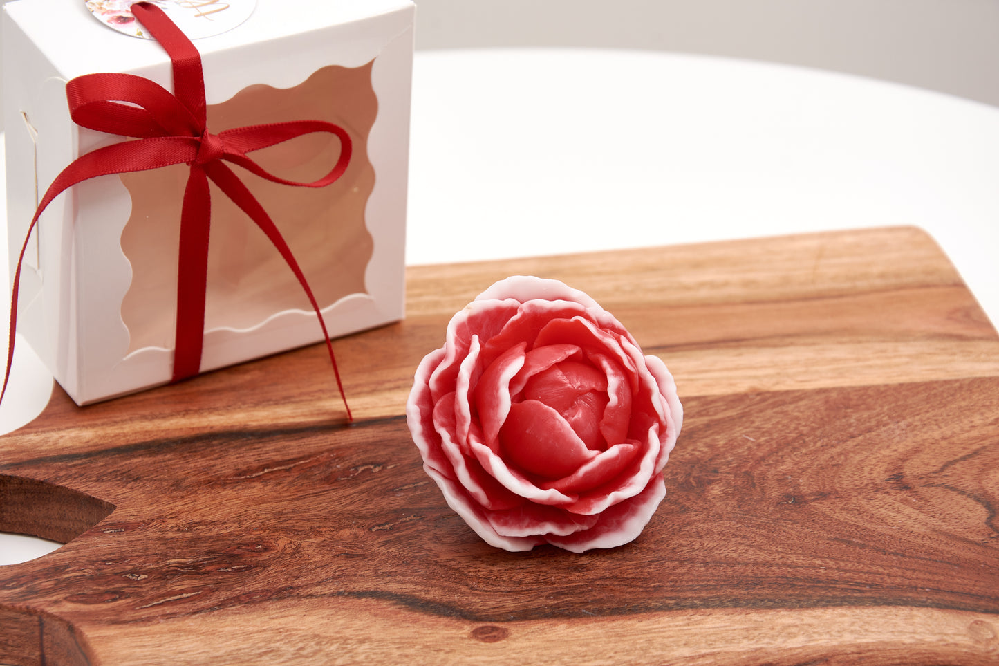 Red Peony, Dahlia Soap Flowers | Elegant Scented Gift for Weddings & Christenings | Scented Soap Flowers | Party Favor for Special Occasions