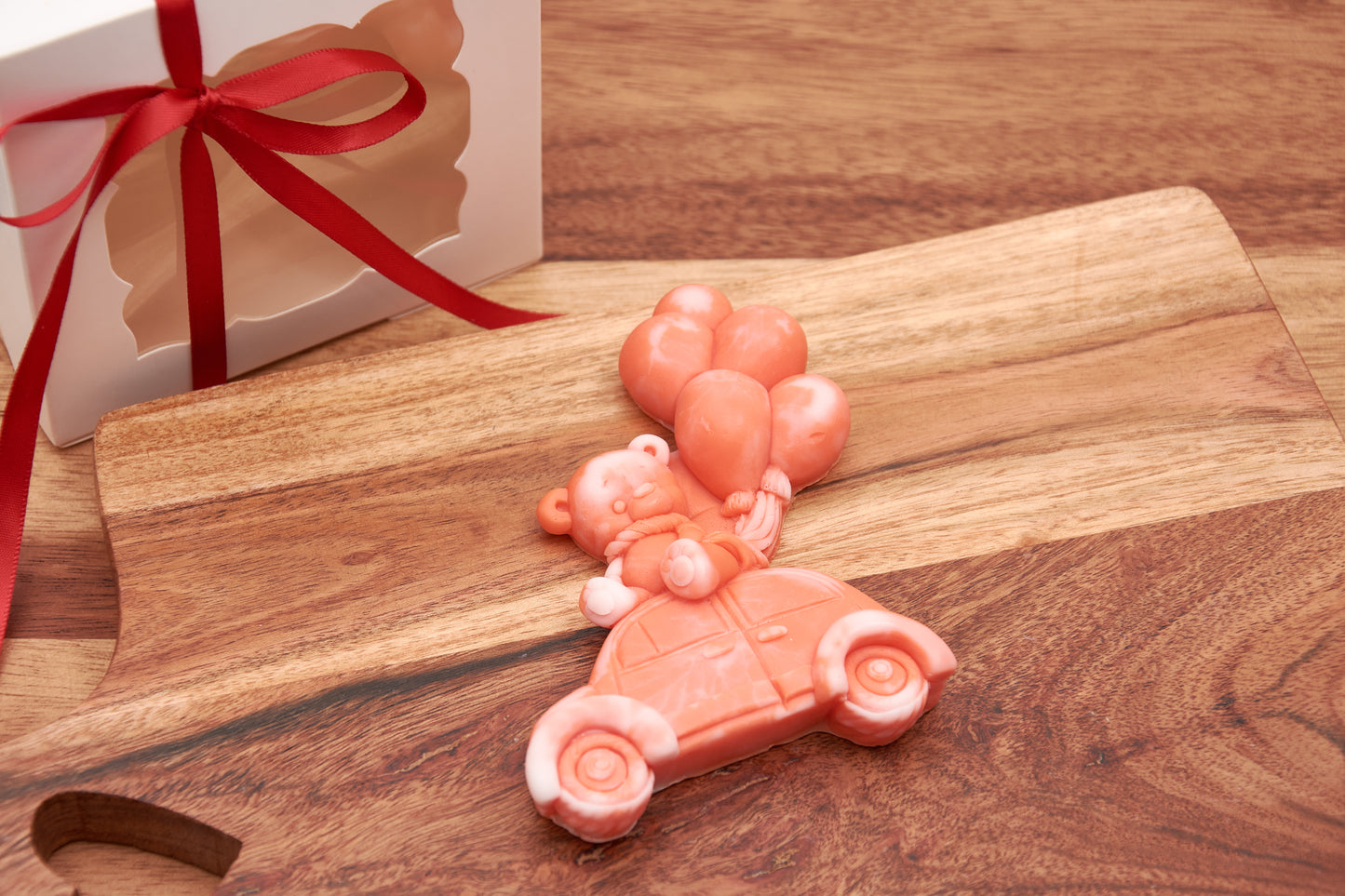 Teddy Bear Soap Car with Balloons | Scented Soap Favor | Gift for Boys | Birthday, Christening, and Baby Shower Party Favor | Handmade soap