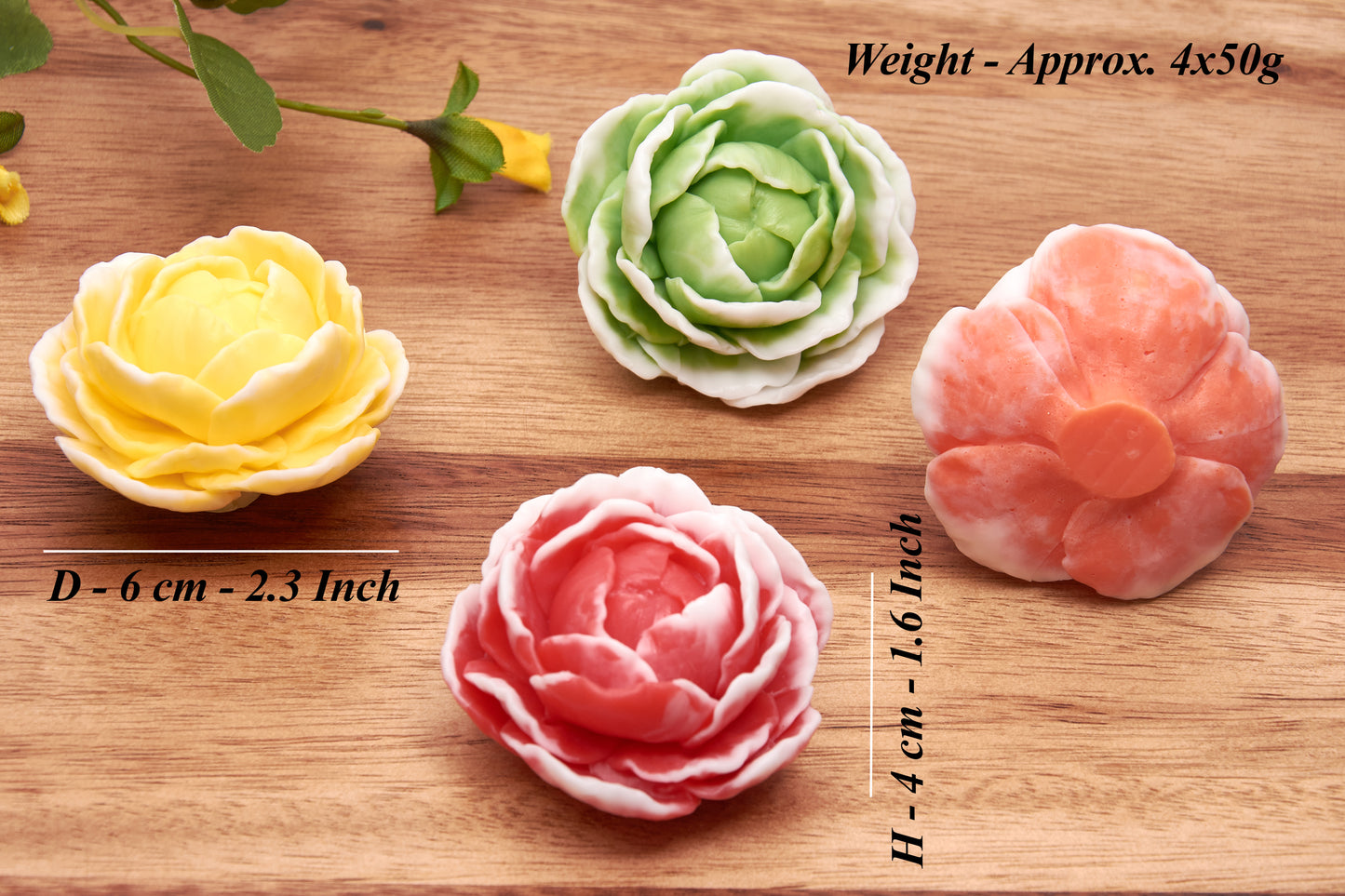 Handmade Scented Soap Flower Gift Box – Decorative Floral Peony Soaps with Organic Shea Butter