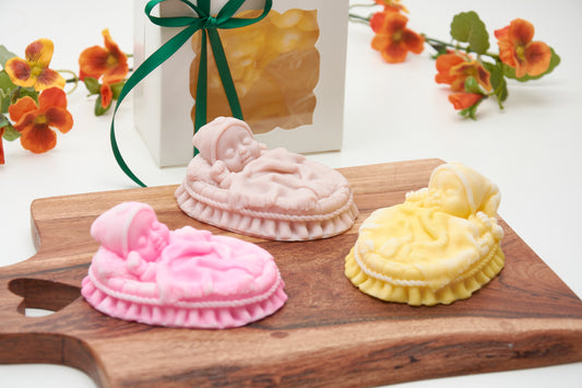 Baby Soap Figurine Wrapped in Soft Blanket | Newborn Gift | Baptism Favor | Cute Baby Shower Favor  | Scented Soap Gift for Boys & Girls