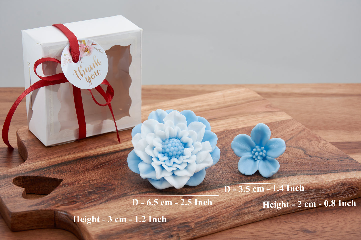 Dahlia & Cherry Blossom Soap Flower Set | Elegant Gift for Mother's Day, Birthdays, and Special Occasions | Wedding Favors | Scented Soap