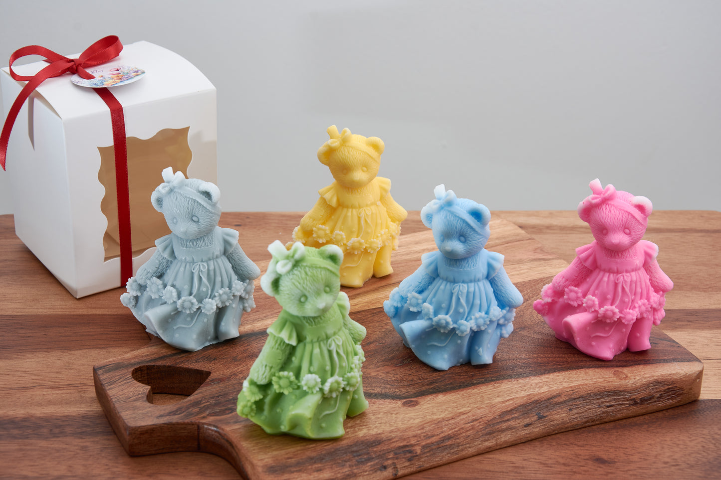 Teddy Bear Soap in a Dress | Christening & Baby Shower Favor | Mother's Day, 1 St Birthday Gift | Party, Nursery Gift | Organic Scented Soap
