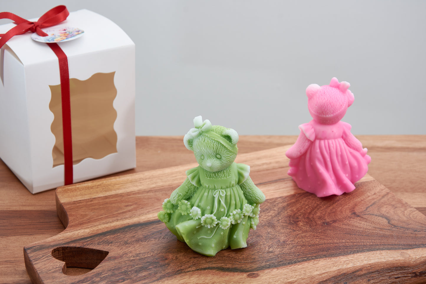 Teddy Bear Soap in a Dress | Christening & Baby Shower Favor | Mother's Day, 1 St Birthday Gift | Party, Nursery Gift | Organic Scented Soap