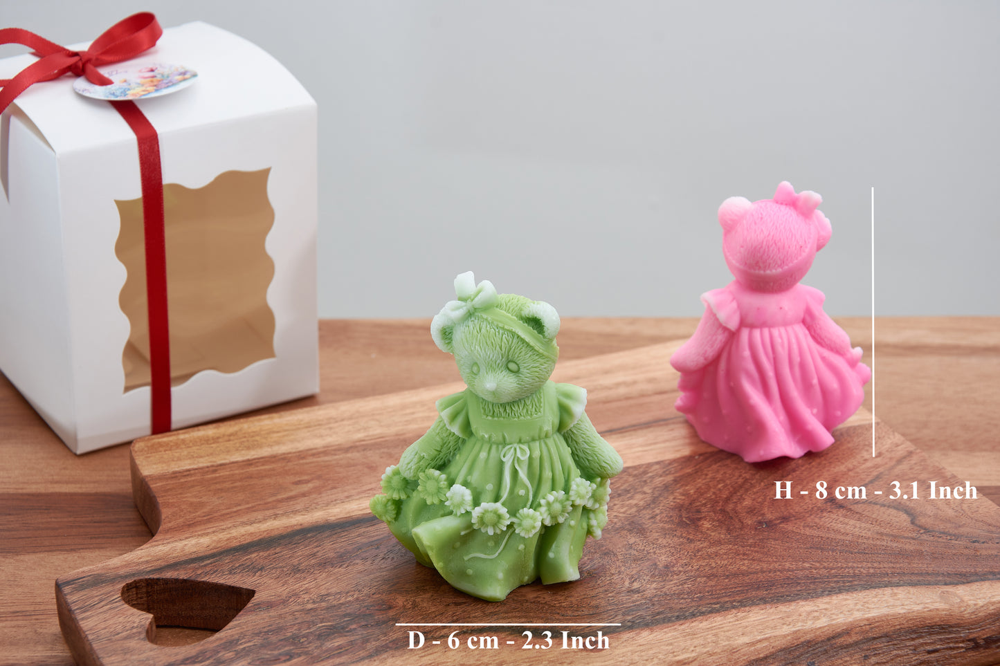 Teddy Bear Soap in a Dress | Christening & Baby Shower Favor | Mother's Day, 1 St Birthday Gift | Party, Nursery Gift | Organic Scented Soap