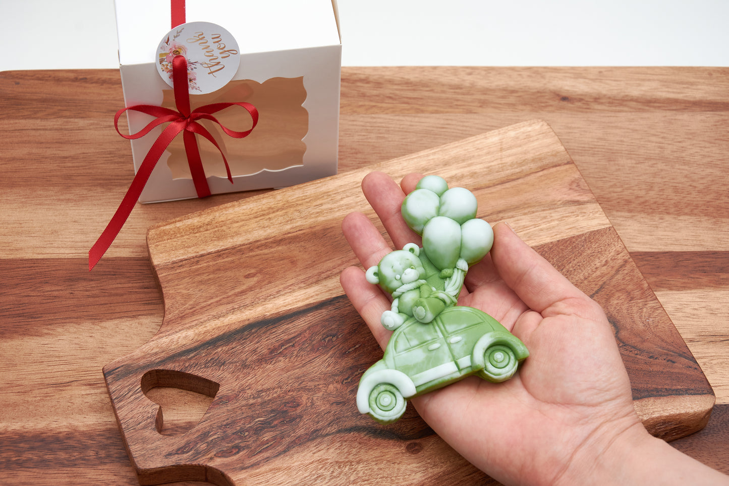 Teddy Bear Soap Car with Balloons | Scented Soap Favor | Gift for Boys | Birthday, Christening, and Baby Shower Party Favor | Handmade soap