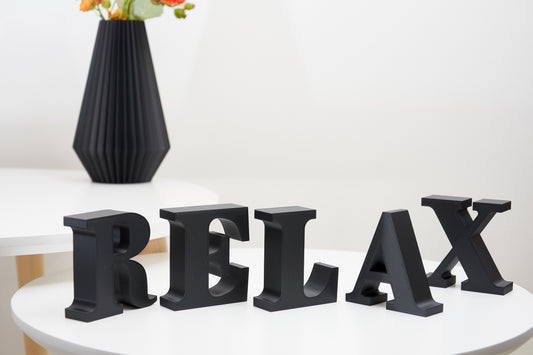 Relax Sign | Freestanding Relax Letters | Bathroom Ornament | Shelf or Mantel Decor | Bathroom decor Relax Word Ornament | Housewarming Gift
