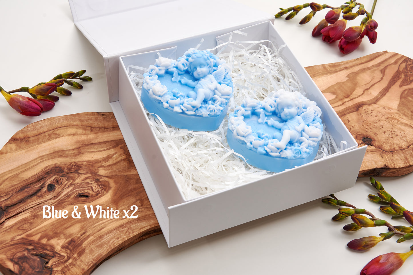 Cherub Soap Set, Baby Shower and Gender Reveal Favors, Christening Keepsake for Guests - Angels