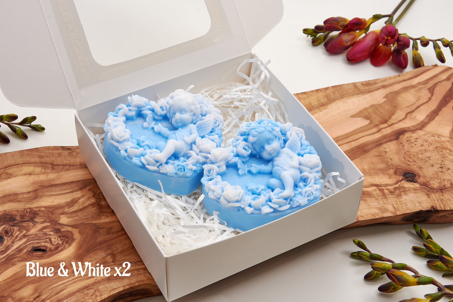 Cherub Soap Set, Baby Shower and Gender Reveal Favors, Christening Keepsake for Guests - Angels