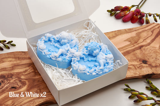Cherub Soap Set, Baby Shower and Gender Reveal Favors, Christening Keepsake for Guests - Angels