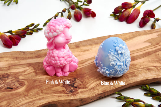 Easter Lamb and Floral Egg Handmade Decorative Soap – Basket Filler – Novelty Party Favours