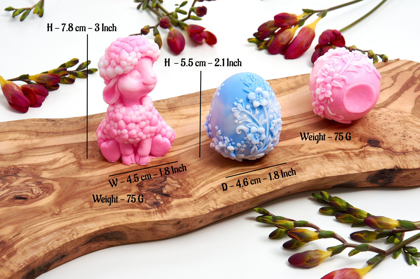 Easter Lamb and Floral Egg Handmade Decorative Soap – Basket Filler – Novelty Party Favours