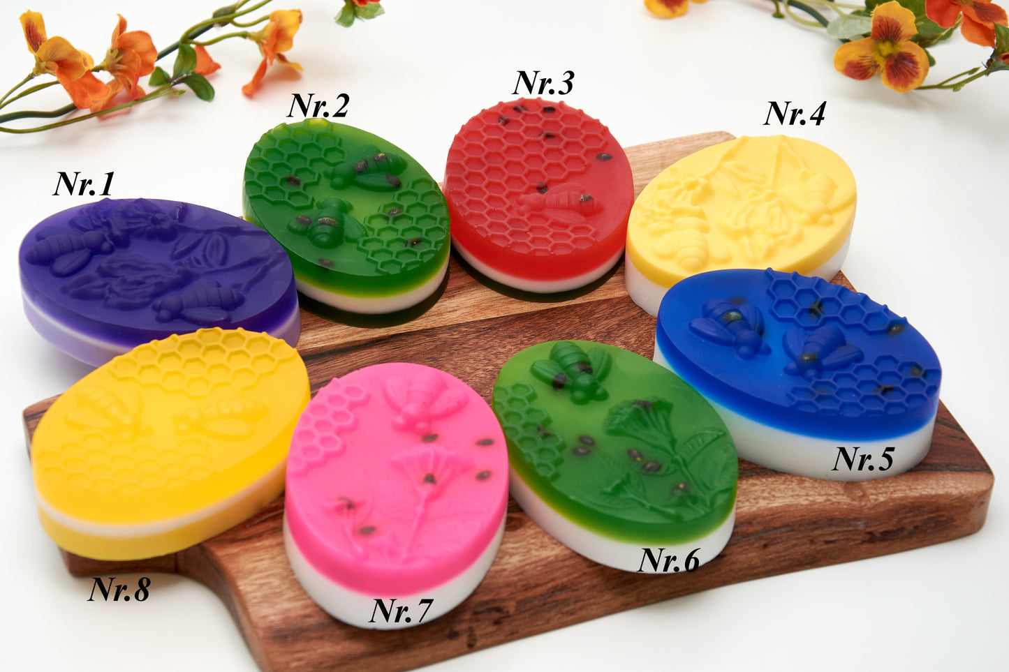 Soap Bee & Honeycomb Set of 3 – Handmade Vegan Soap Bars, Shea Butter Natural Paraben-Free Luxury Honey Soap for Hand and Body, Gift Boxed