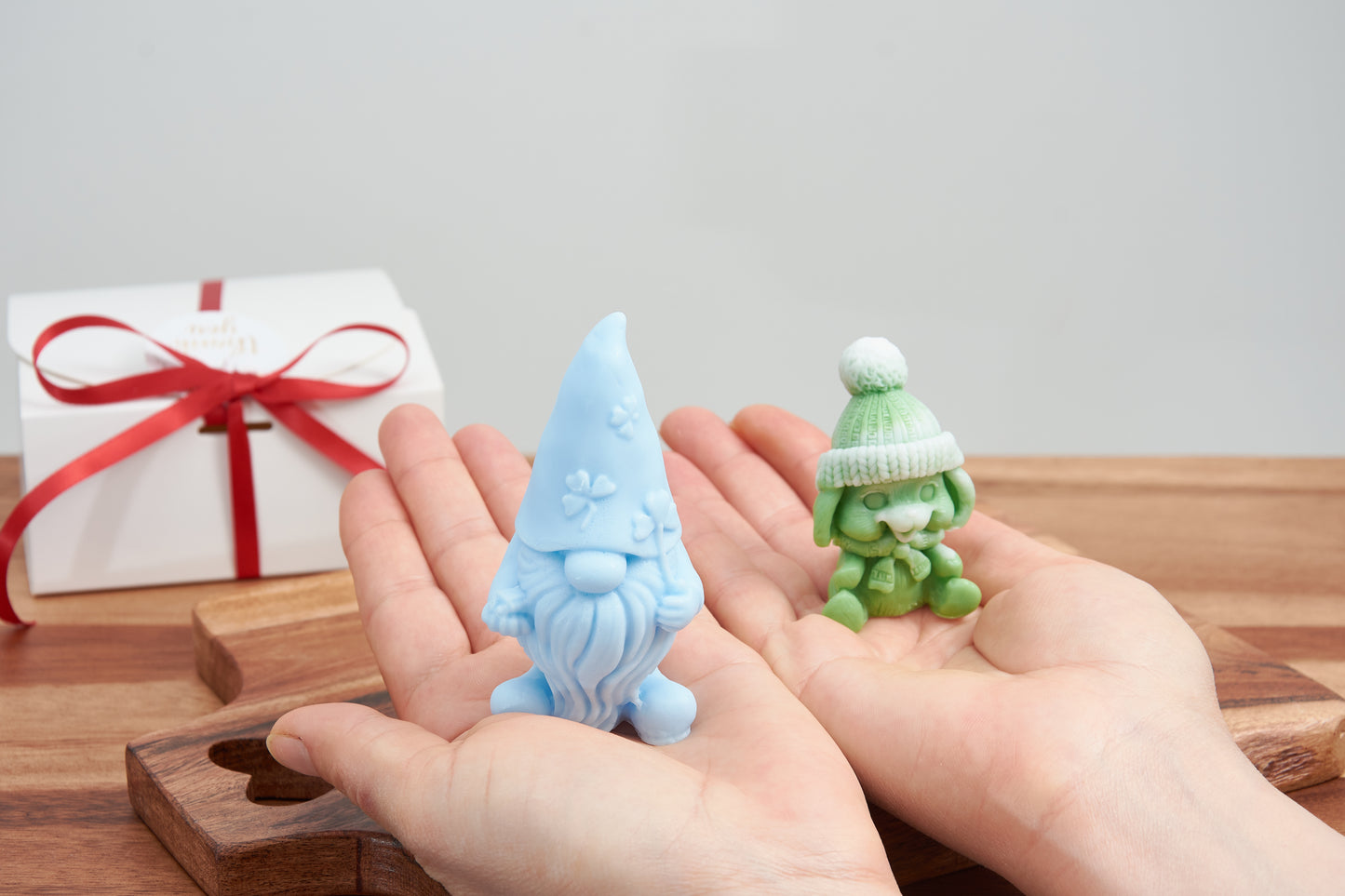 Soap Gnome & Bunny Gift Set | Handmade Soap Gnome and Bunny Figurines | Christmas, Baby Shower Favor | Scented Organic Soap | Organic Soap