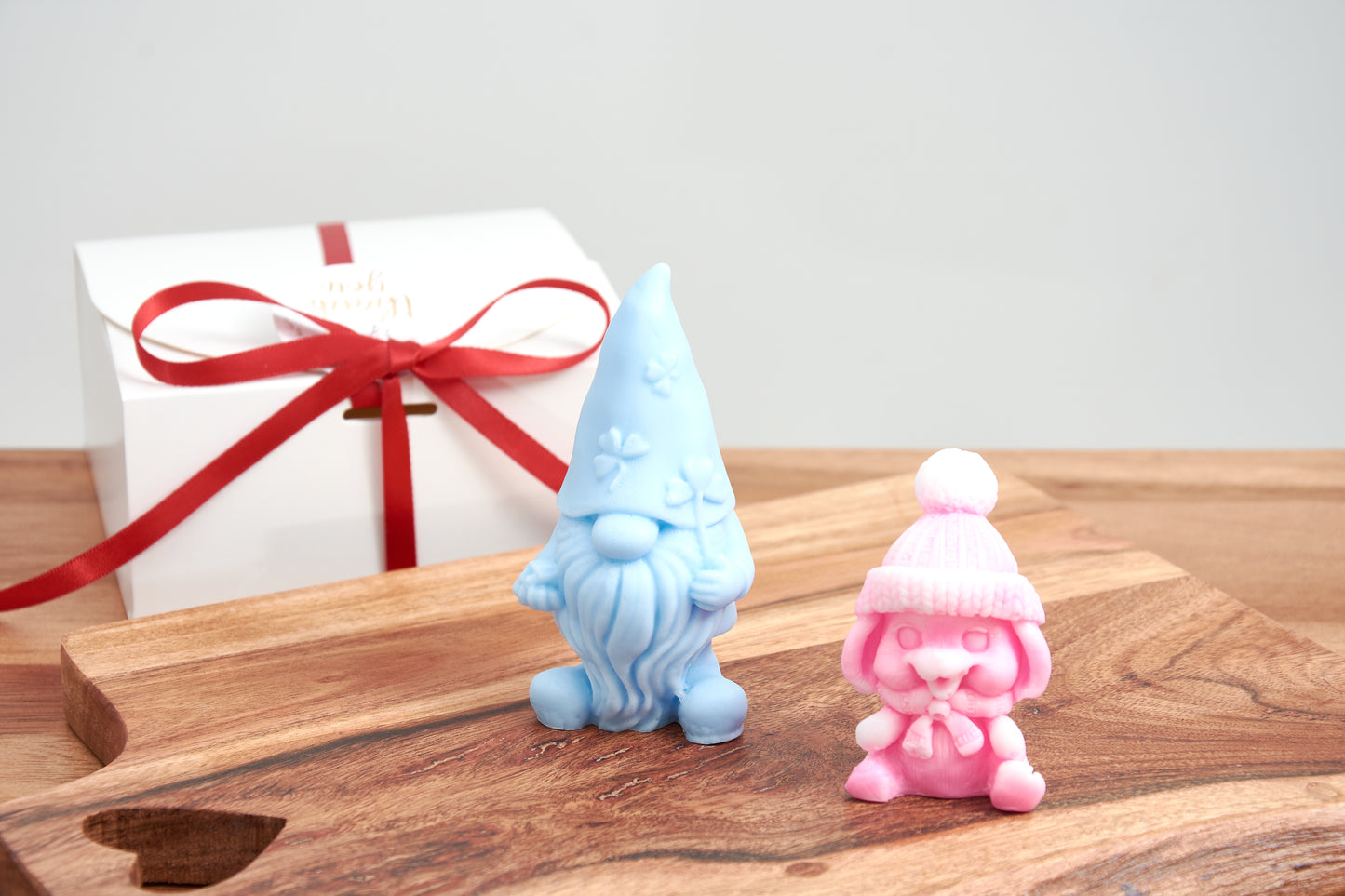 Soap Gnome & Bunny Gift Set | Handmade Soap Gnome and Bunny Figurines | Christmas, Baby Shower Favor | Scented Organic Soap | Organic Soap