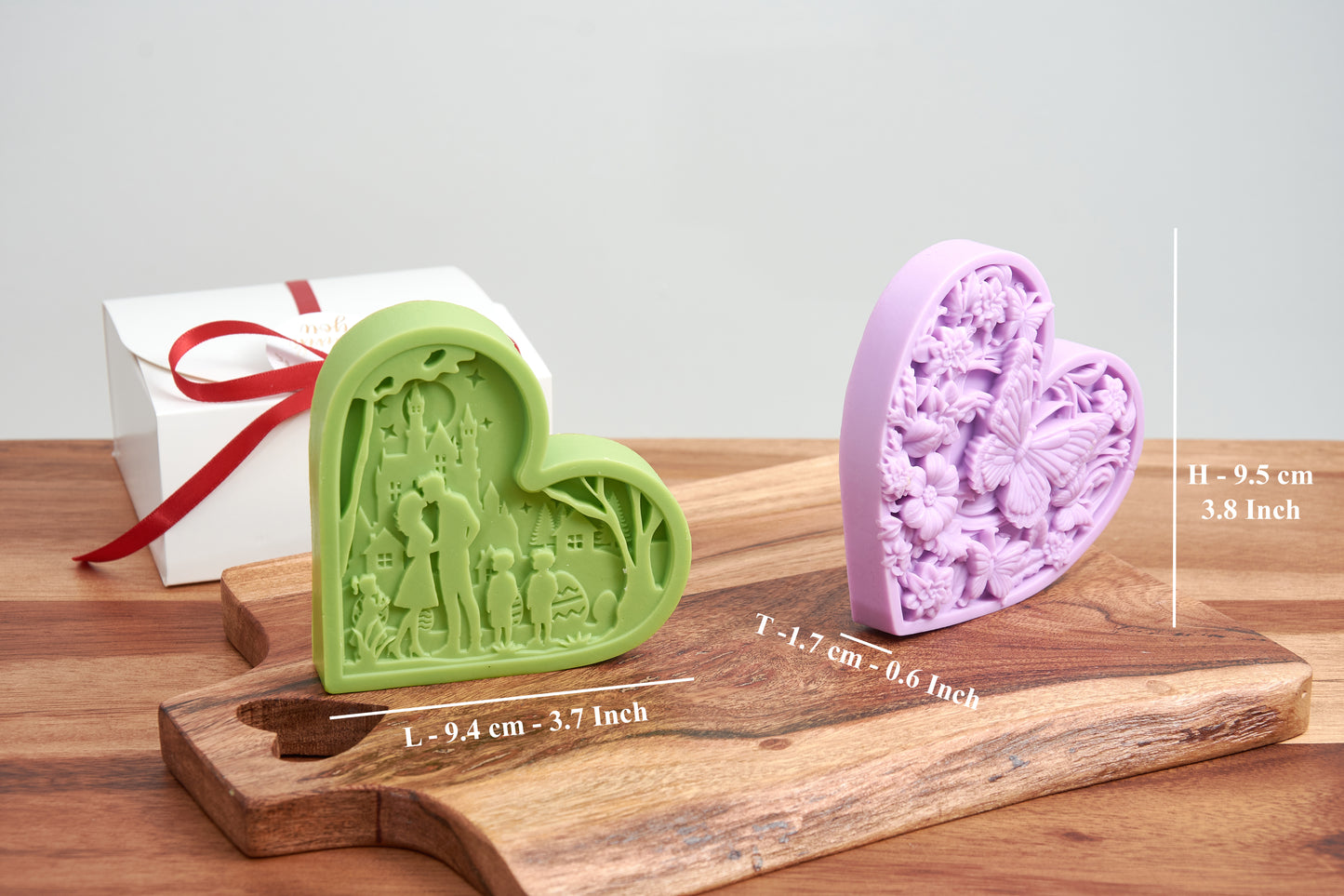 Soap Heart Butterfly & Family Designs | Perfect Gift for Weddings, Baptisms and Parties | Organic Scented Soap | Family Soap Figurine