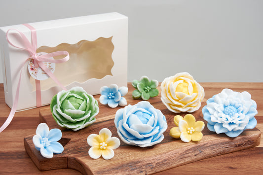 Soap Flower Gift Set | Peony, Cherry Blossom & Dahlia | Scented Floral Soap |Baptism, Mother's Day, Wedding, Birthday and Baby Shower Favor