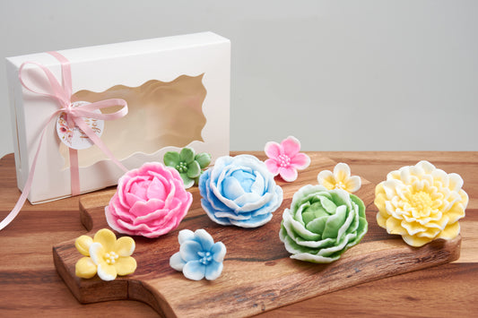 Soap Flower Set | Peony, Dahlia & Cherry Blossom | Elegant Gift for Mother's Day, Birthdays, and Special Occasions | Scented Soap Flowers