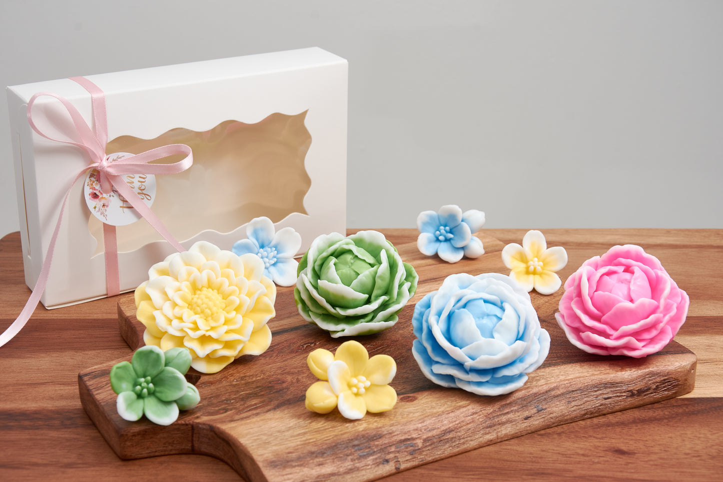 Soap Flower Set | Peony, Dahlia & Cherry Blossom | Elegant Gift for Mother's Day, Birthdays, and Special Occasions | Scented Soap Flowers