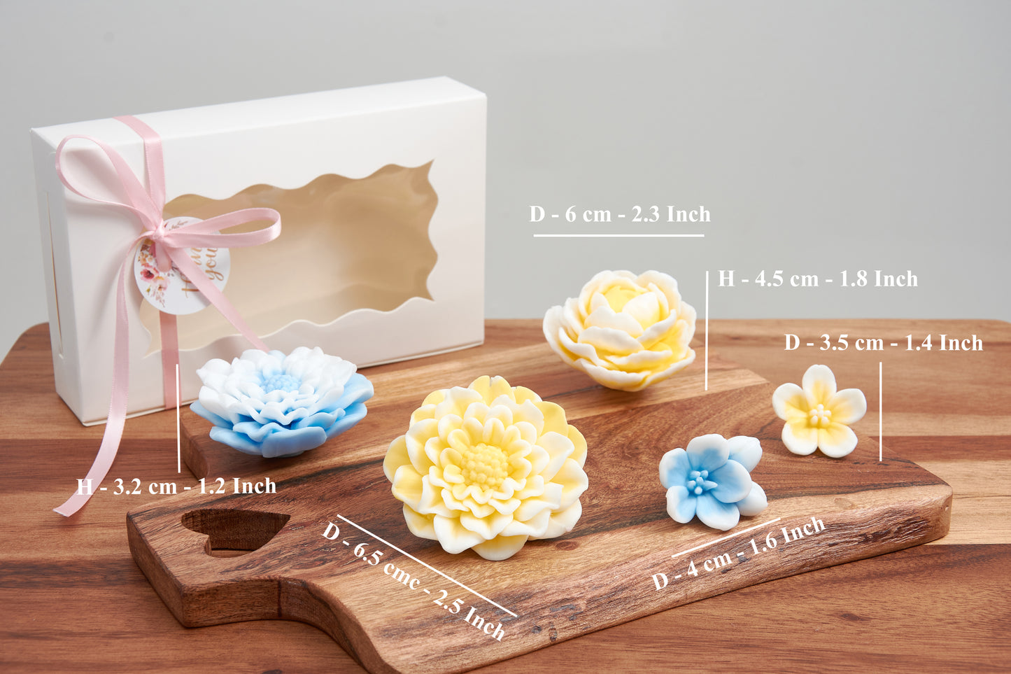 Soap Flower Set | Peony, Dahlia & Cherry Blossom | Elegant Gift for Mother's Day, Birthdays, and Special Occasions | Scented Soap Flowers