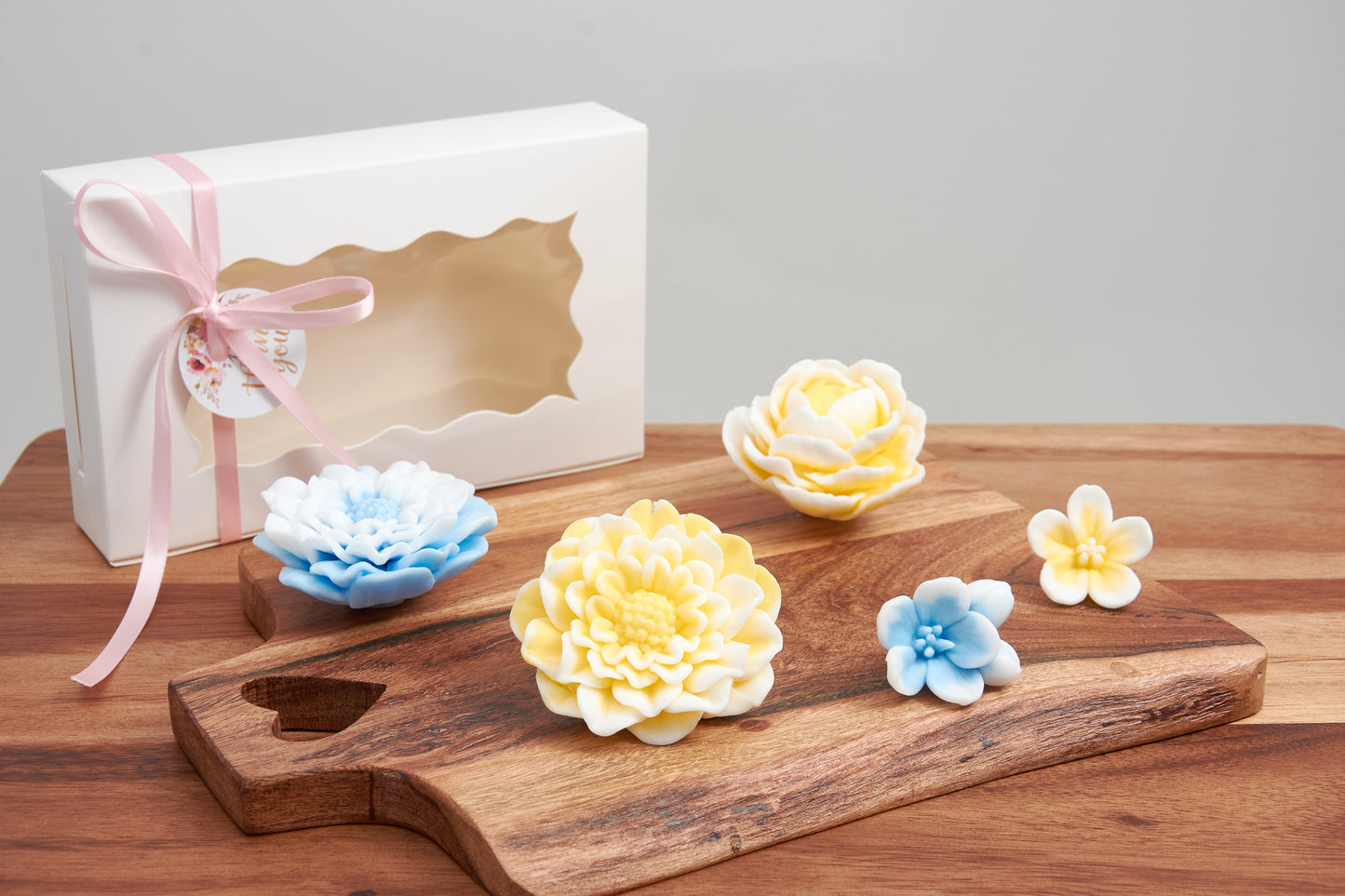 Soap Flower Set | Peony, Dahlia & Cherry Blossom | Elegant Gift for Mother's Day, Birthdays, and Special Occasions | Scented Soap Flowers
