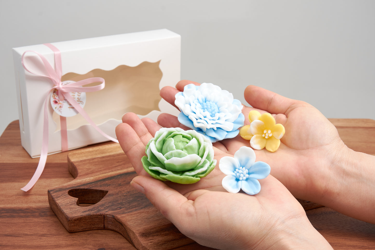Soap Flower Set | Peony, Dahlia & Cherry Blossom | Elegant Gift for Mother's Day, Birthdays, and Special Occasions | Scented Soap Flowers