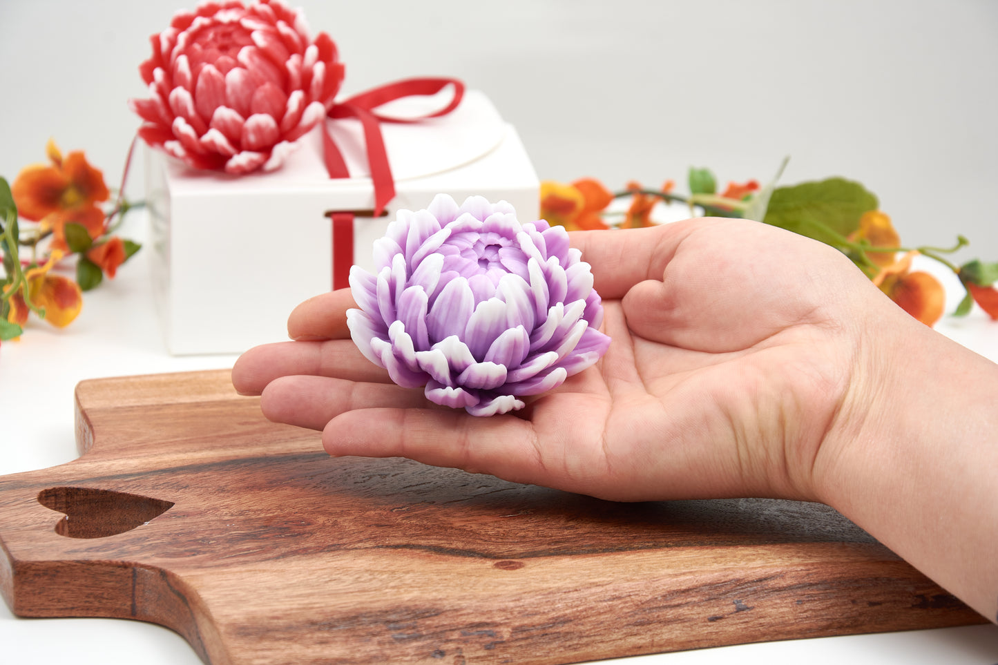 Chrysanthemum Soap Flower | Wedding, Christening & Baby Shower Favor | Party Decor | Vegan Soap Gift Box | Scented Soap | Artisan Soap