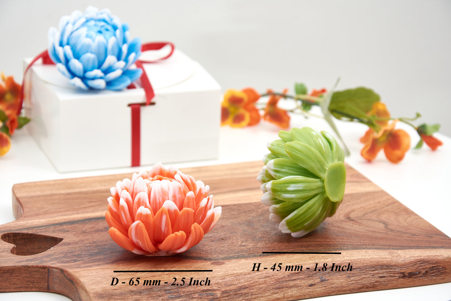 Chrysanthemum Soap Flower | Wedding, Christening & Baby Shower Favor | Party Decor | Vegan Soap Gift Box | Scented Soap | Artisan Soap