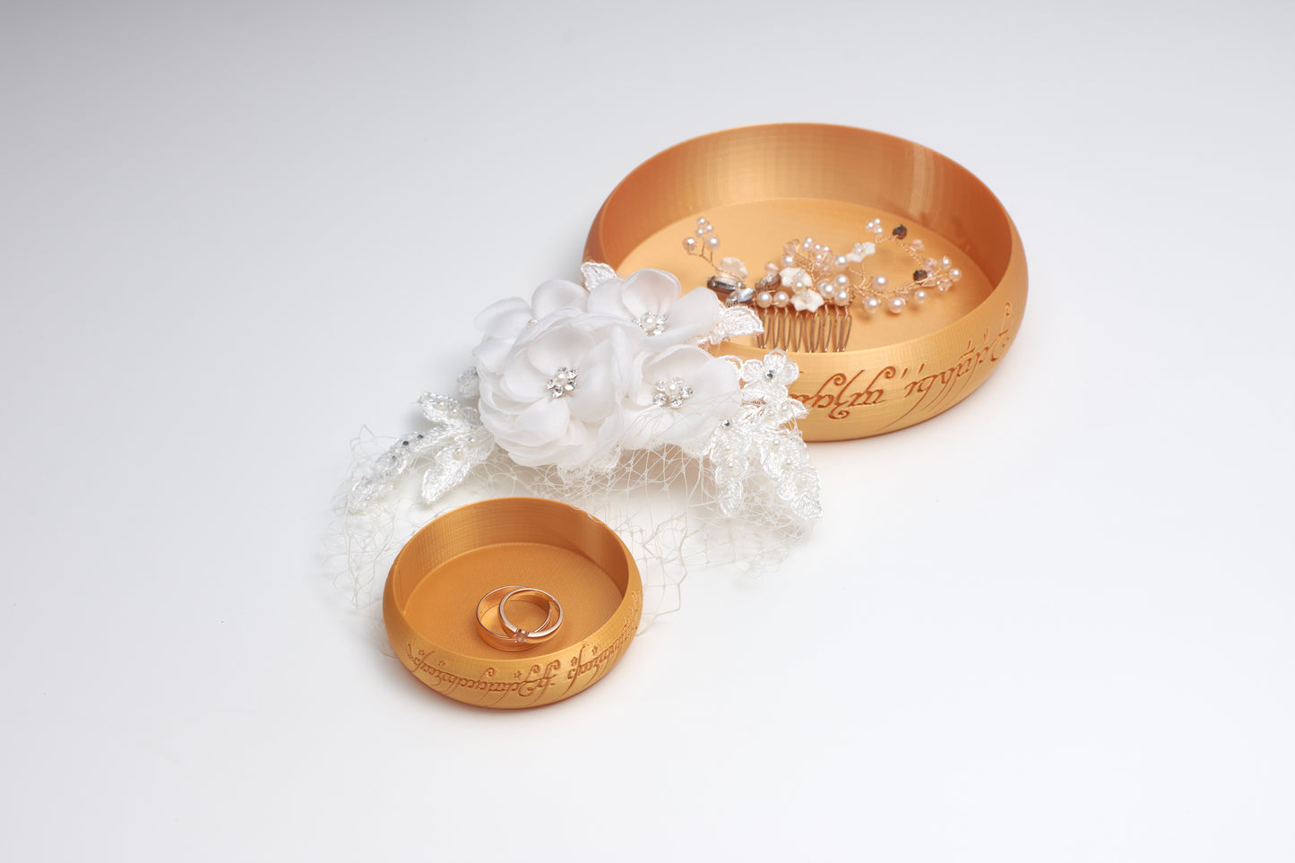 Luxury Wedding Ring Holder | Perfect Engagement Jewelry Organizer | Unique Gift for Lover | Gold ring Holder