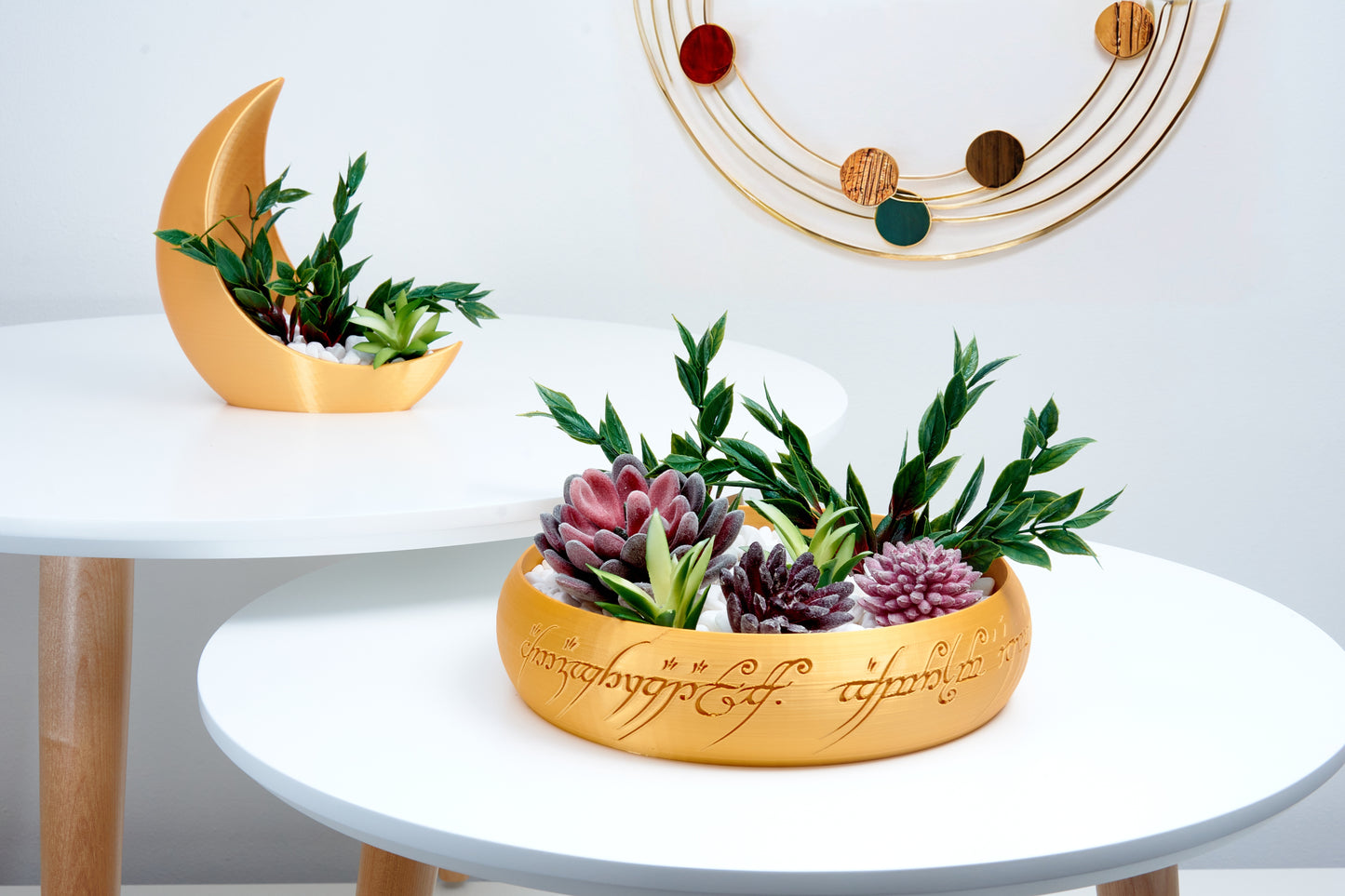 Middle Earth Inspired Fantasy Ring 3D Printed Succulent Planter | Magical Elven Elegance Decor & Gift for Plant Lovers and Fans of Plants