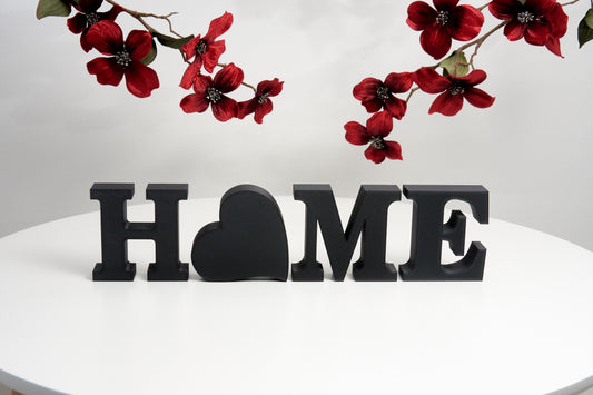Home decorative letter ornament Original Decoration word home Romantic decor with love heart Housewarming gift Black letters ornament