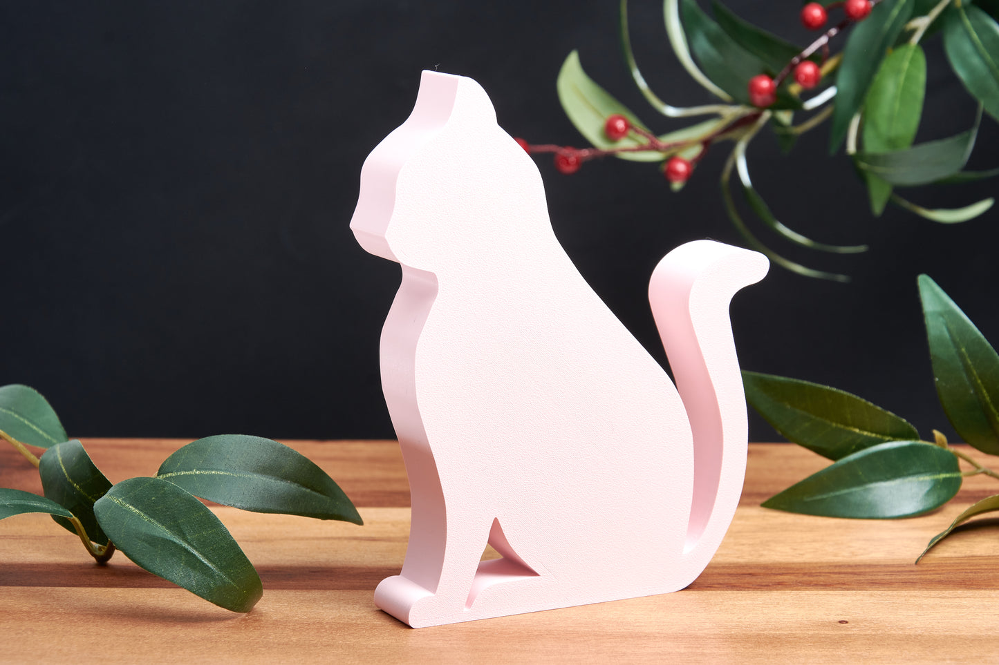 Black Cat Silhouette – Kitty Figurine – Tabletop and Shelf Ornament, 14 cm Height