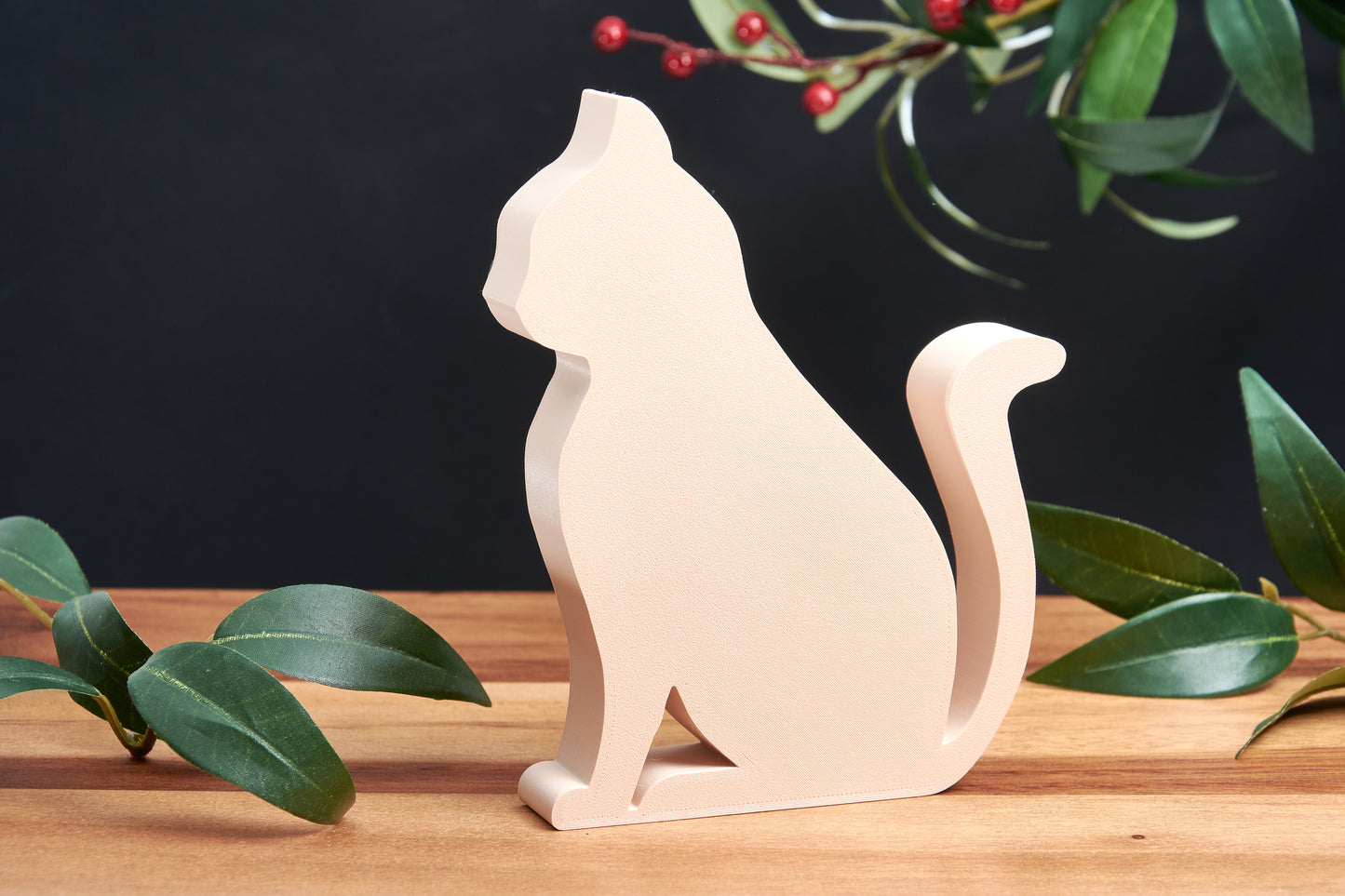 Black Cat Silhouette – Kitty Figurine – Tabletop and Shelf Ornament, 14 cm Height