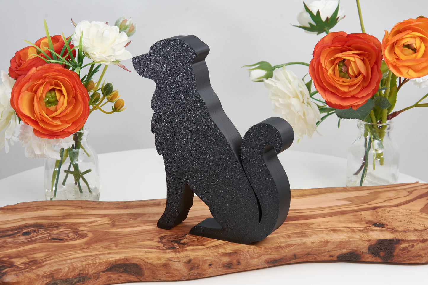 Decorative Dog Silhouette, 3D Printed Pet Figurine, Shelf Decor for Dog Lovers, Memorial Gift