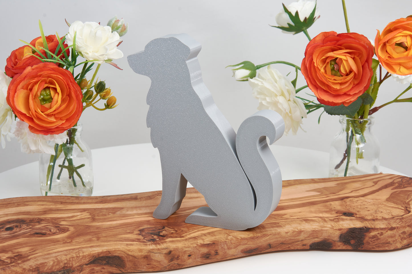 Decorative Dog Silhouette, 3D Printed Pet Figurine, Shelf Decor for Dog Lovers, Memorial Gift