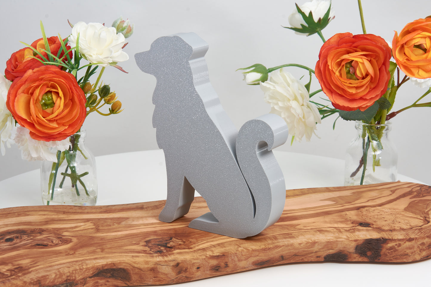 Decorative Dog Silhouette, 3D Printed Pet Figurine, Shelf Decor for Dog Lovers, Memorial Gift