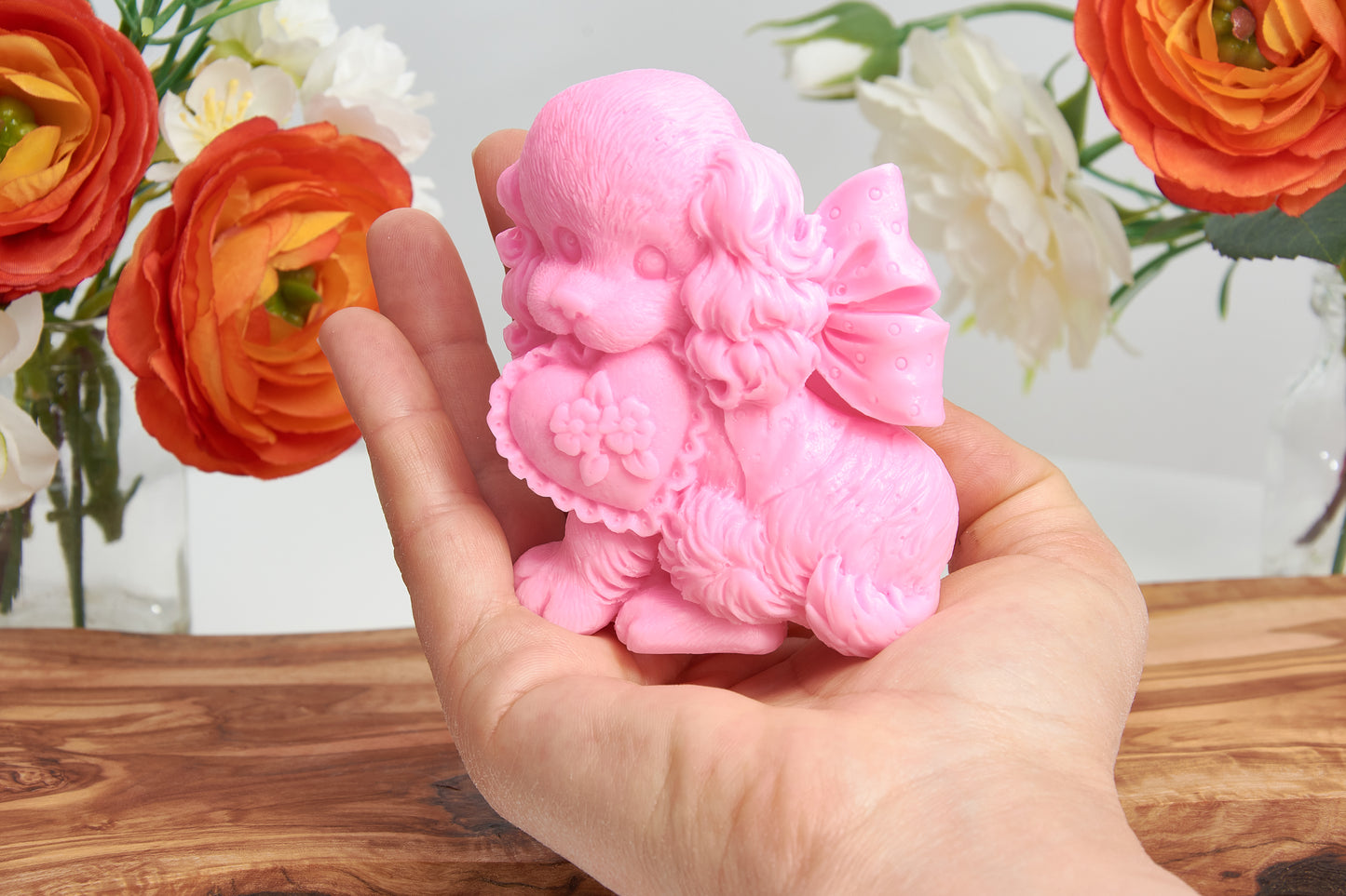 Poodle Puppy Soap Favour, Handmade Shea Butter, Kawaii Dog Lover Gift, Scented Novelty Figurine