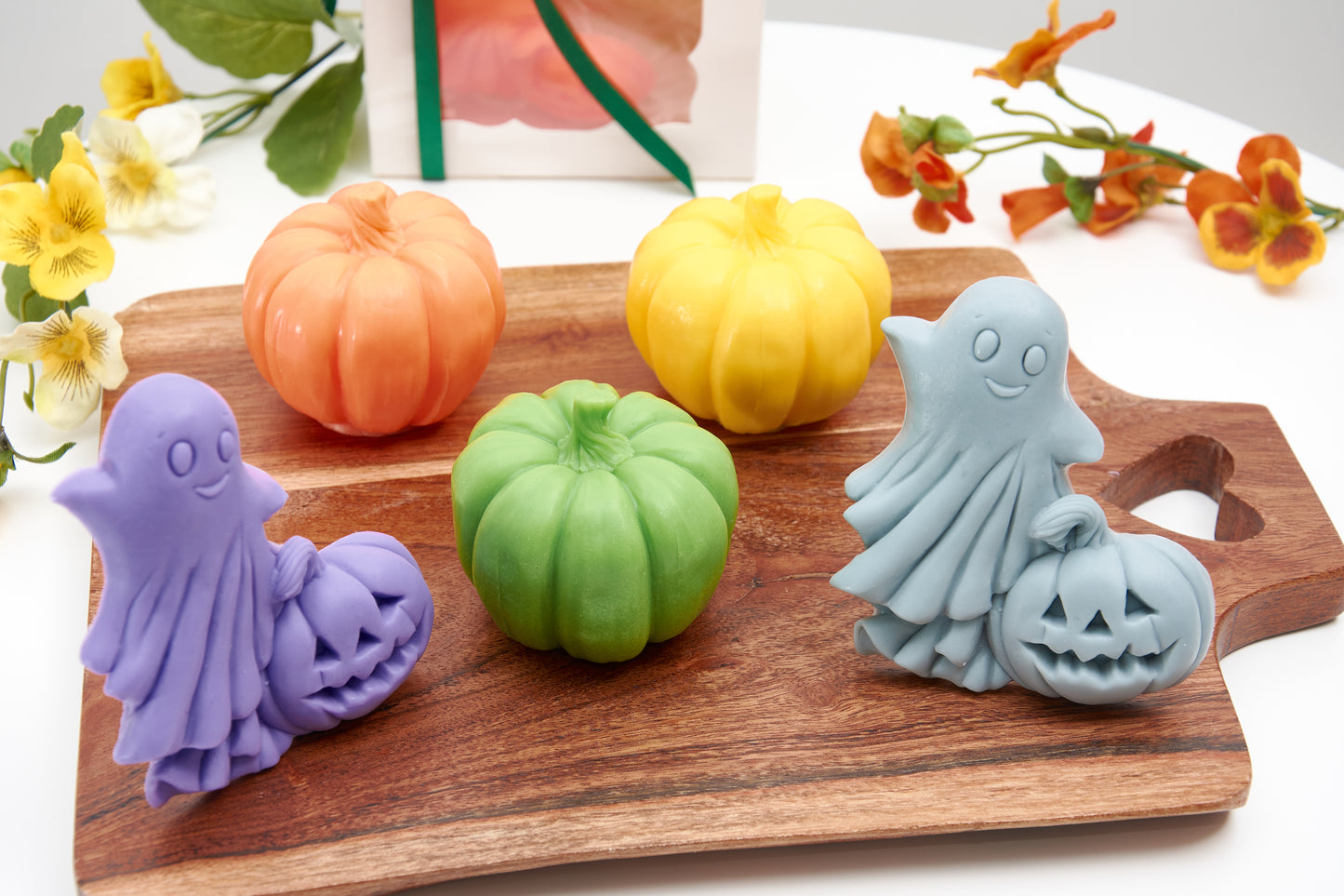 Pumpkin and Ghost - Handmade Halloween Soap Set (2 Pieces)  - Scented Autumn Decor