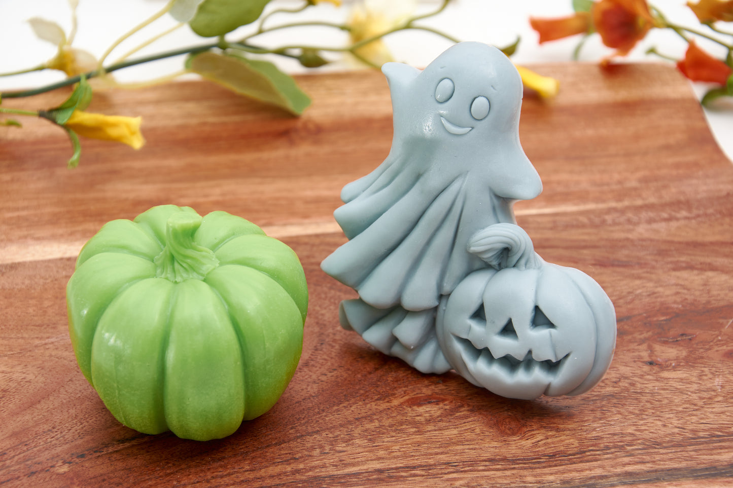 Pumpkin and Ghost - Handmade Halloween Soap Set (2 Pieces)  - Scented Autumn Decor