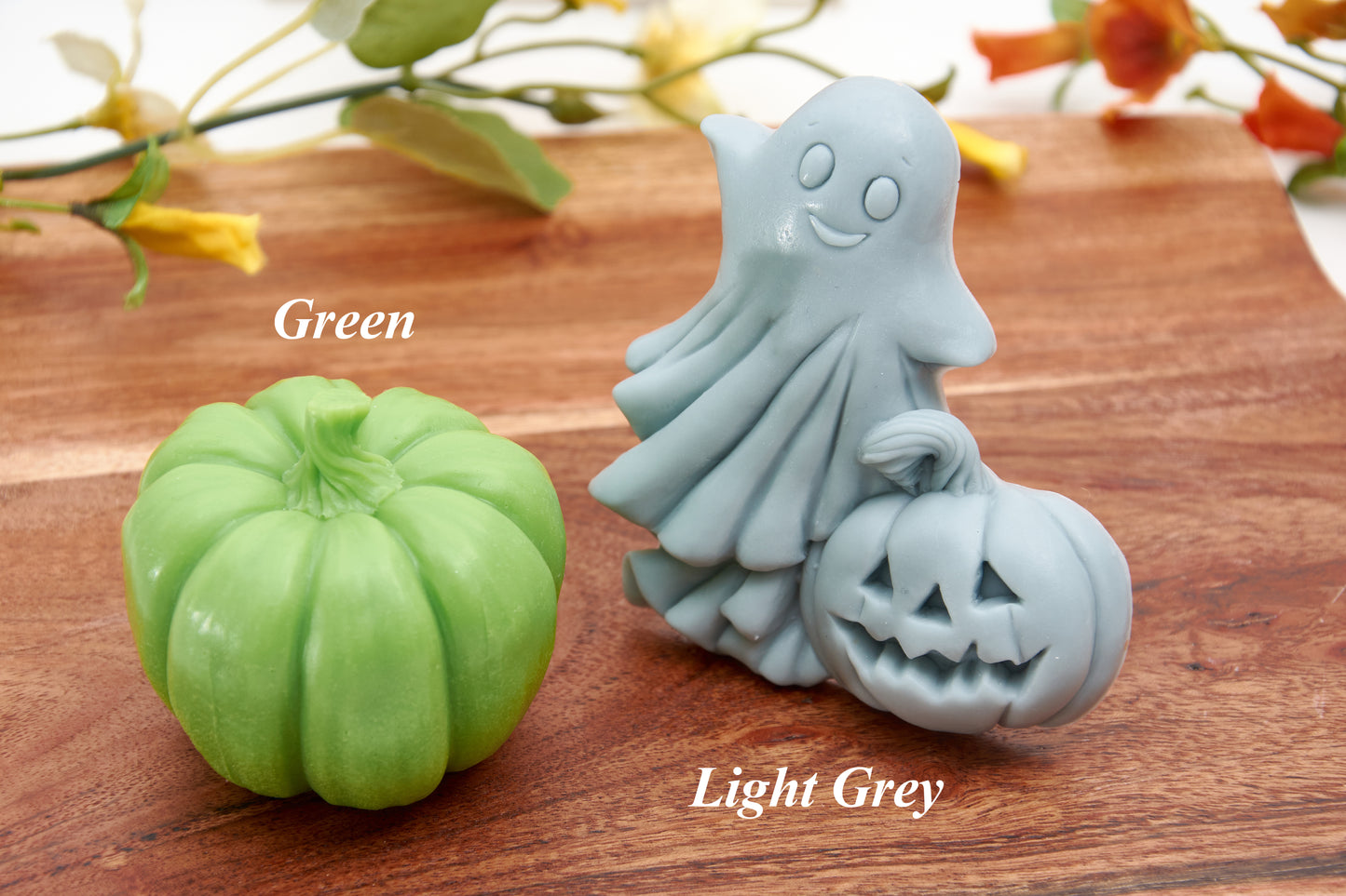 Pumpkin and Ghost - Handmade Halloween Soap Set (2 Pieces)  - Scented Autumn Decor