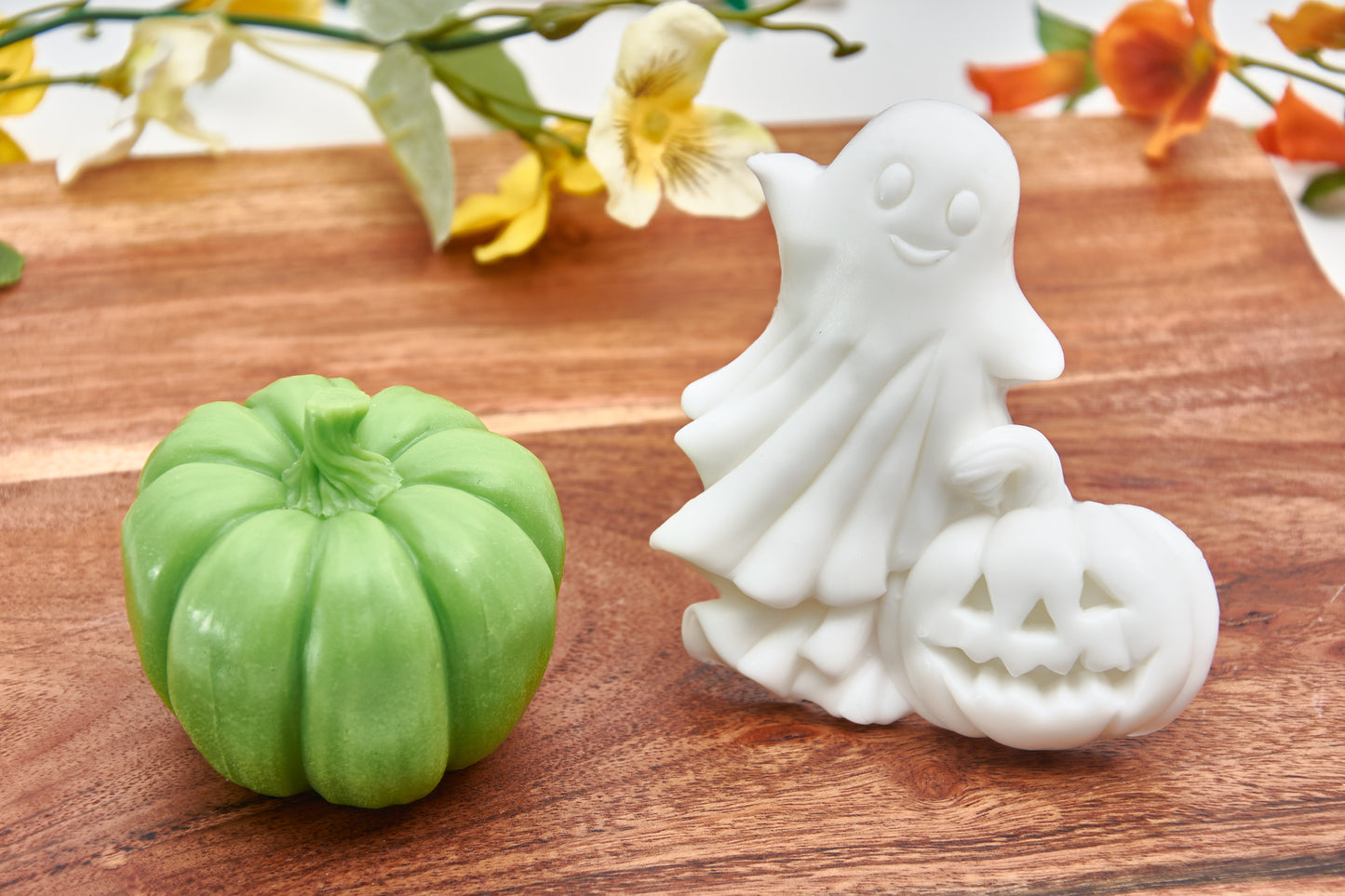 Pumpkin and Ghost - Handmade Halloween Soap Set (2 Pieces)  - Scented Autumn Decor