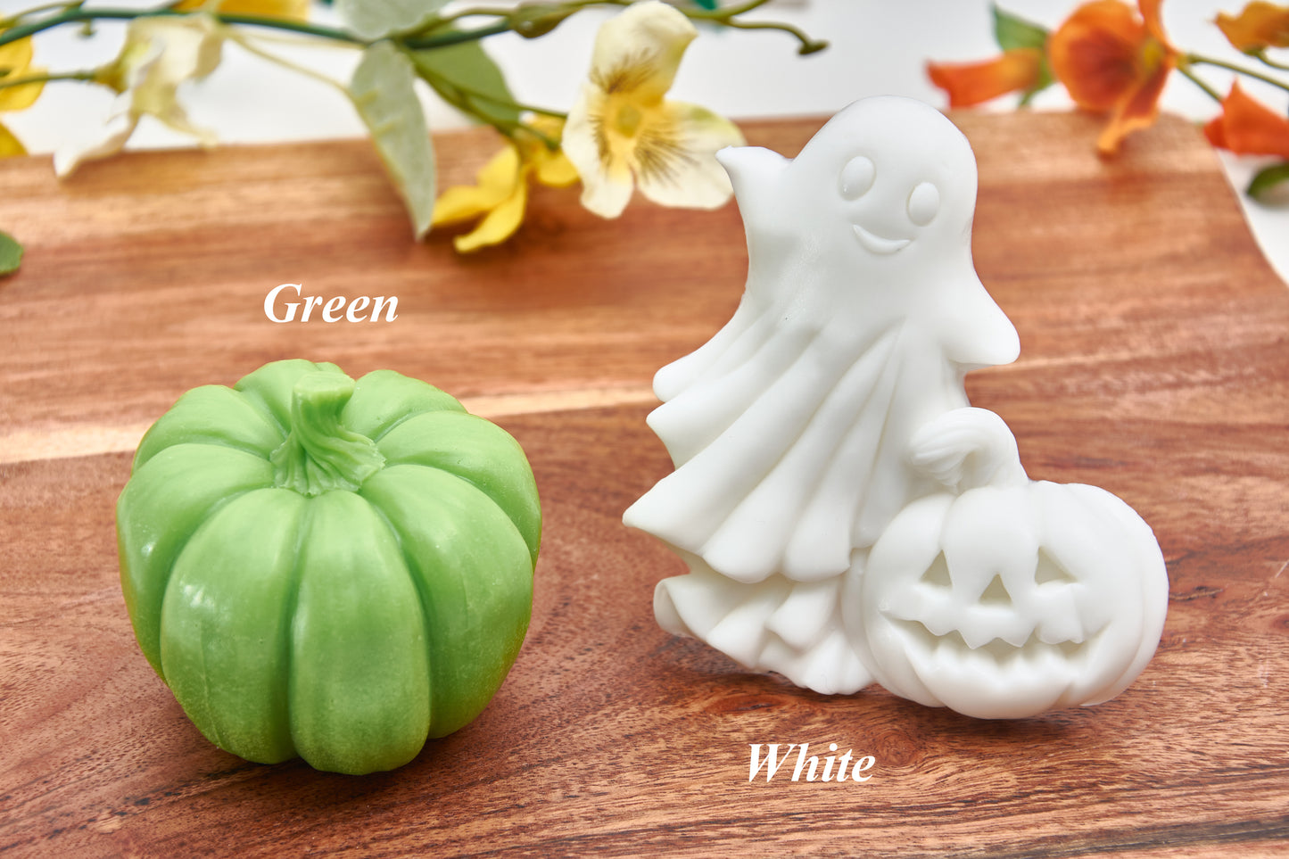 Pumpkin and Ghost - Handmade Halloween Soap Set (2 Pieces)  - Scented Autumn Decor