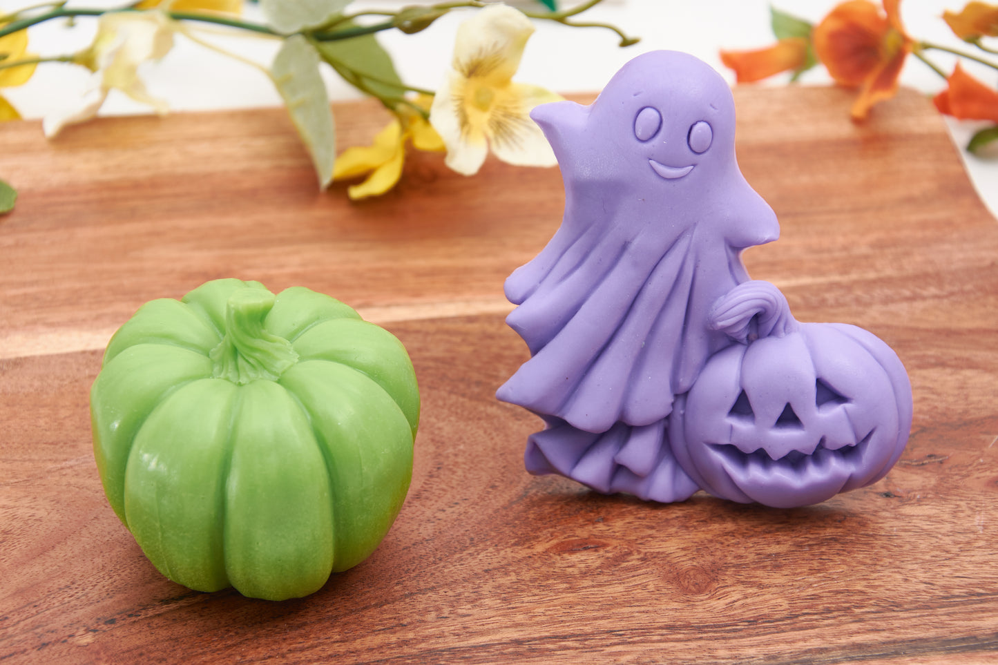 Pumpkin and Ghost - Handmade Halloween Soap Set (2 Pieces)  - Scented Autumn Decor